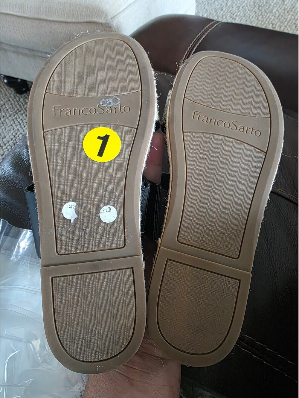 Franco Sarto Womens Sandals Slip On Black Gray Size 6.5 Preppy Minimalist office - Picture 6 of 7